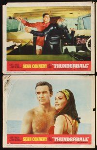 4m659 THUNDERBALL 8 LCs '65 great images of Sean Connery as Bond, Claudine Auger & Adolfo Celi!