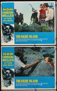 4m668 TREASURE ISLAND 8 LCs '72 Orson Welles as pirate Long John Silver & Burfield as Jim Hawkins!