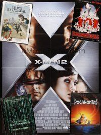 4p026 LOT OF 15 FOLDED FRENCH ONE-PANELS '90s-00s Matrix Reloaded, X-Men 2 & more!