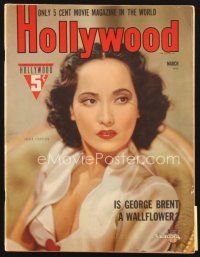 4p133 HOLLYWOOD magazine March 1941 sexiest close portrait of beautiful Merle Oberon!