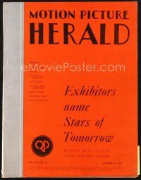 4p059 MOTION PICTURE HERALD exhibitor magazine Sept 4, 1943 8-page MGM insert + Tomorrow's Stars!