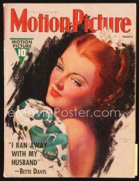4p097 MOTION PICTURE magazine March 1938 wonderful artwork of beautiful Myrna Loy by Zoe Mozert!