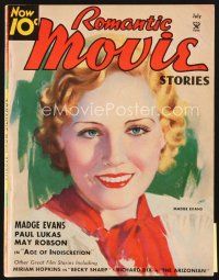 4p111 MOVIE STORY magazine July 1935 art of pretty Madge Evans, starring in Age of Indiscretion!