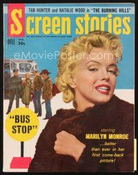 4p136 SCREEN STORIES magazine August 1956 Marilyn Monroe in her first come-back picture, Bus Stop!