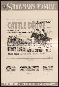 4p303 CATTLE DRIVE pressbook '51 Joel McCrea & Dean Stockwell in the great Santa Fe stampede!