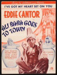 4p212 ALI BABA GOES TO TOWN sheet music '37 wacky Eddie Cantor, I've Got My Heart Set on You!