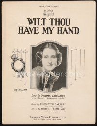 4p213 BARRETTS OF WIMPOLE STREET sheet music '34 Wilt Thou Have My Hand sung by Norma Shearer!