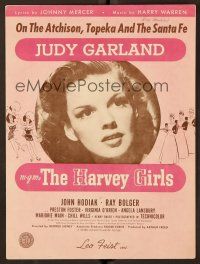 4p223 HARVEY GIRLS sheet music '45 Judy Garland, On The Atchison, Topeka & The Santa Fe!