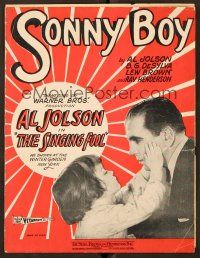 4p232 SINGING FOOL sheet music '28 Davey Lee with Al Jolson, Sonny Boy!