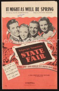 4p235 STATE FAIR English sheet music '45 Rogers & Hammerstein musical, It Might As Well Be Spring!