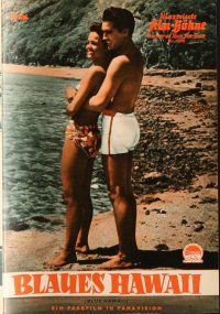 4p242 BLUE HAWAII German program '62 different images of Elvis Presley & sexy beach babes!
