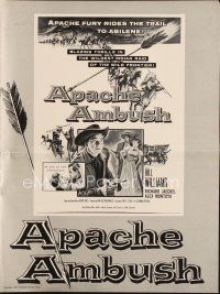 4p290 APACHE AMBUSH pressbook '55 Richard Jaeckel & Bill Williams vs Native American fury!