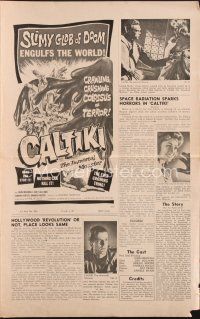 4p302 CALTIKI THE IMMORTAL MONSTER pressbook '59 Caltiki - il monstro immortale, cool art!