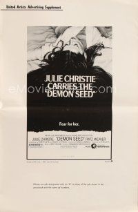 4p313 DEMON SEED pressbook '77 Julie Christie is profanely violated by a demonic machine!