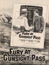 4p327 FURY AT GUNSIGHT PASS pressbook '56 outlaws hold whole town hostage but one man fights back!