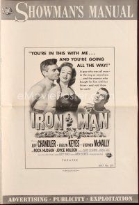 4p337 IRON MAN pressbook '51 barechested boxer Jeff Chandler with Evelyn Keyes!