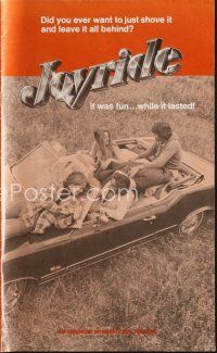 4p343 JOYRIDE pressbook '77 AIP, a story about teens who just shove it and leave it all behind!
