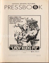 4p348 LADY KUNG FU pressbook '73 the unbreakable China doll who gives you the licking of your life