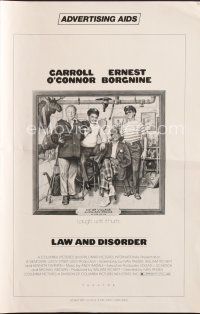 4p349 LAW & DISORDER pressbook '74 Carroll O'Connor & Ernest Borgnine as auxiliary police!