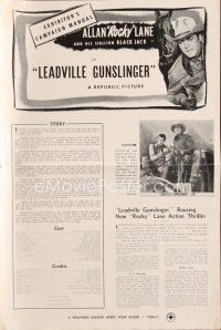 4p351 LEADVILLE GUNSLINGER pressbook '52 cool artwork of cowboy Allan Rocky Lane shooting two guns!