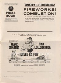 4p366 NEVER SO FEW pressbook '59 artwork of Frank Sinatra & sexy Gina Lollobrigida laying in bed!