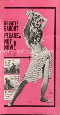 4p371 ONLY FOR LOVE pressbook '61 Roger Vadim's La Bride sur le cou, full-length Brigitte Bardot art