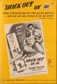 4p395 SHACK OUT ON 101 pressbook '56 Terry Moore & Lee Marvin on the shady side of the highway!