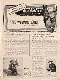 4p425 WYOMING BANDIT pressbook '49 cowboy Allan Rocky Lane & his stallion Black Jack!