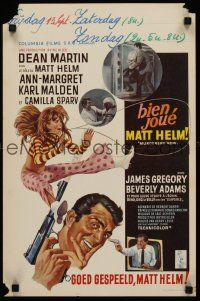 4r578 MURDERERS' ROW Belgian '66 art of spy Dean Martin as Matt Helm & sexy Ann-Margret!