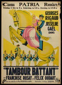 4r621 TAMBOUR BATTANT pre-war Belgian '33 art of Georges Rigaud & Josseline Gael on horseback!