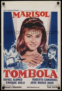 4r630 TOMBOLA Belgian '62 Wik art of pretty Marisol, directed by Luis Lucia!
