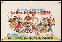 4r650 YOURS, MINE & OURS Belgian '68 art of Henry Fonda, Lucy Ball & 18 kids by Frank Frazetta!