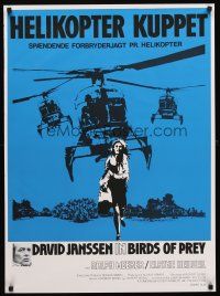 4r391 BIRDS OF PREY Danish '77 William A. Graham, art of helicopters chasing Elayne Heilveil!