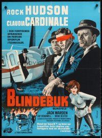 4r392 BLINDFOLD Danish '66 Rock Hudson, Claudia Cardinale, greatest security trap ever devised!