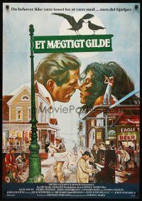 4r398 CANNERY ROW Danish '82 cool art of Nick Nolte about to kiss Debra Winger by John Solie!