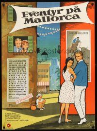4r414 EVENTYR PA MALLORCA Danish '61 Ole Berggreen, romantic art of couple by Stilling!
