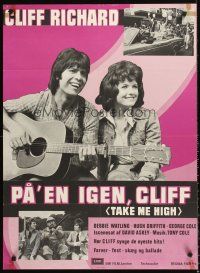 4r484 TAKE ME HIGH Danish '73 Hugh Griffith, cool image of Cliff Richard & Debbie Watling!