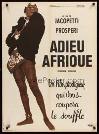 4r660 ADIOS AFRICA French 23x32 '66 Jacopetti & Prosperi's Africa Addio, wonderful art of native!