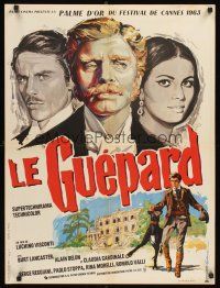 4r700 LEOPARD French 23x32 '63 Luchino Visconti's Il Gattopardo, cool art of Burt Lancaster!