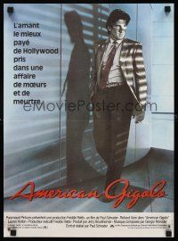 4r735 AMERICAN GIGOLO French 15x21 '80 handsomest male prostitute Richard Gere framed for murder!