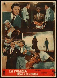 4r327 BIG COMBO Italian photobusta '55 Cornel Wilde & sexy Jean Wallace, classic film noir!