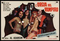 4r332 BRAIN OF BLOOD Italian photobusta '72 directed by Al Adamson, sexy vampire horror image!