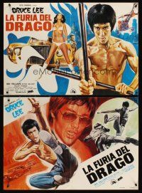 4r343 GREEN HORNET 3 Italian photobustas '75 cool art of Bruce Lee as Kato!
