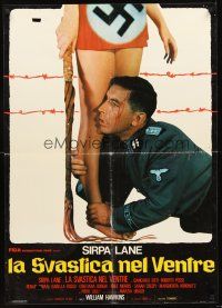 4r316 NAZI LOVE CAMP Italian lrg pbusta '77 Mario Caiano, wild image of SS soldier & girl w/whip!
