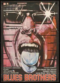 4r087 BLUES BROTHERS Polish 27x38 '83 really cool different artwork by Drzewinscy!