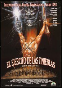 4r230 ARMY OF DARKNESS Spanish '93 Sam Raimi, great Casaro art of Bruce Campbell w/chainsaw hand!
