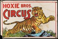 4s232 HOXIE BROS. CIRCUS circus poster '40s art of leaping tiger!