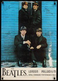 4s595 BEATLES: LONDON PALLADIUM commercial poster '75 cool portrait of John, Paul, George & Ringo!