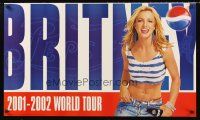 4s144 BRITNEY SPEARS: 2001-2002 WORLD TOUR concert 21x36 '01 cool Pepsi-Cola tie-in!