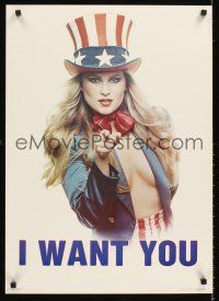 4s613 I WANT YOU commercial poster '80 image of sexy Uncle Sam!